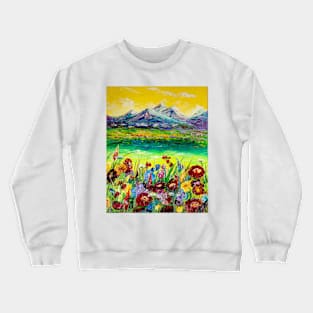 Alps. Meadow flowers Crewneck Sweatshirt